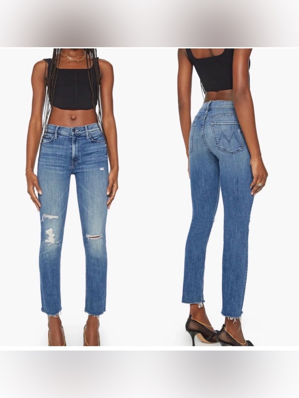 The Mid Rise Dazzler Ankle Fray Wash: Weekend Warrior Size 27